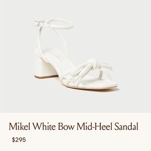 Loeffler Randall White Bow Mid-Heel Sandal